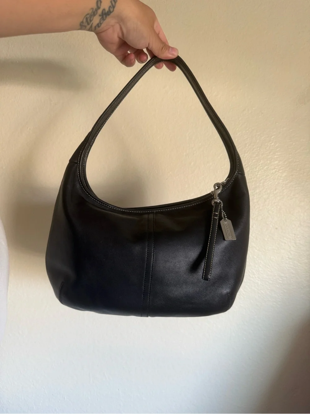 Vintage 2003 Coach Ergo Hobo Black Leather Shoulder Bag 9219